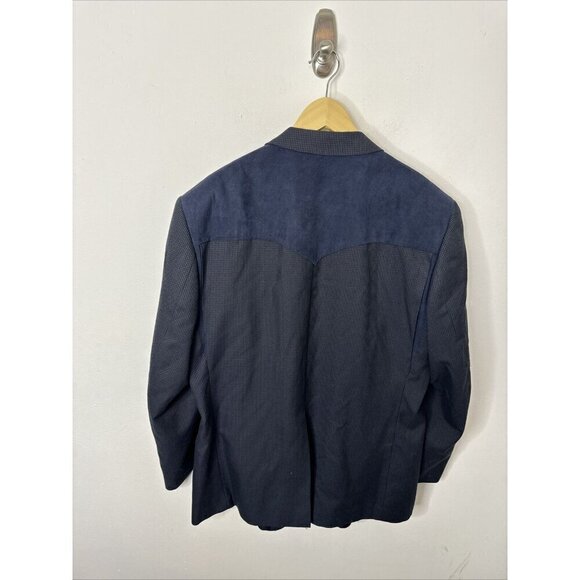 Dallas Men 46 Regular Blue Western Blazer Sports Coat Cowboy No Button (removed) - Picture 9 of 9